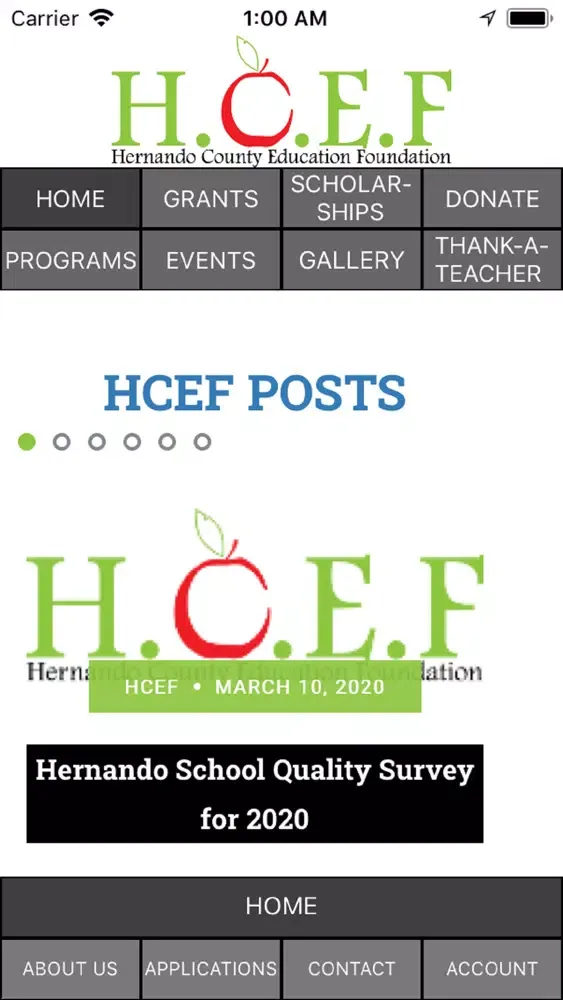 Tangkapan layar Hernando Education Foundation