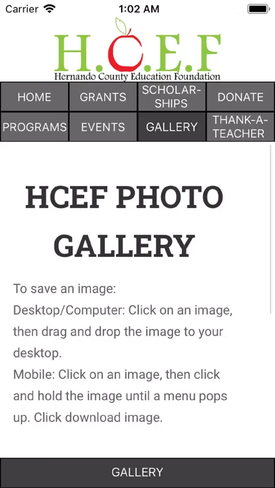 Tangkapan layar Hernando Education Foundation