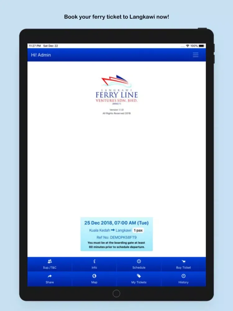 Ảnh chụp màn hình của Langkawi Ferry Line iPad 