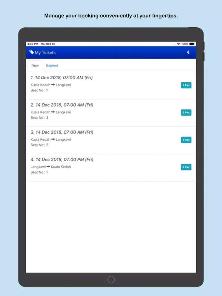 Ảnh chụp màn hình của Langkawi Ferry Line iPad 