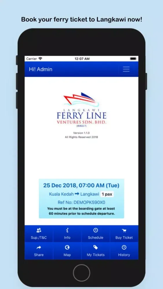 Ảnh chụp màn hình của Langkawi Ferry Line