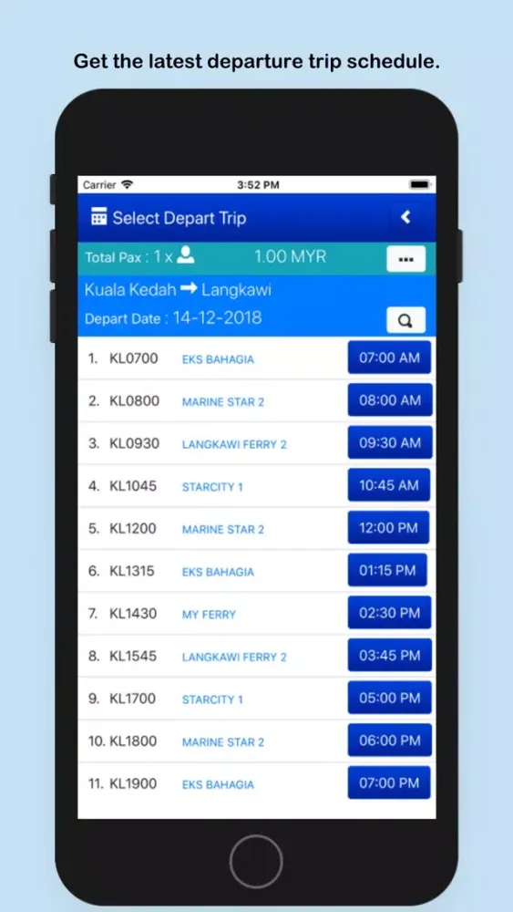 Ảnh chụp màn hình của Langkawi Ferry Line