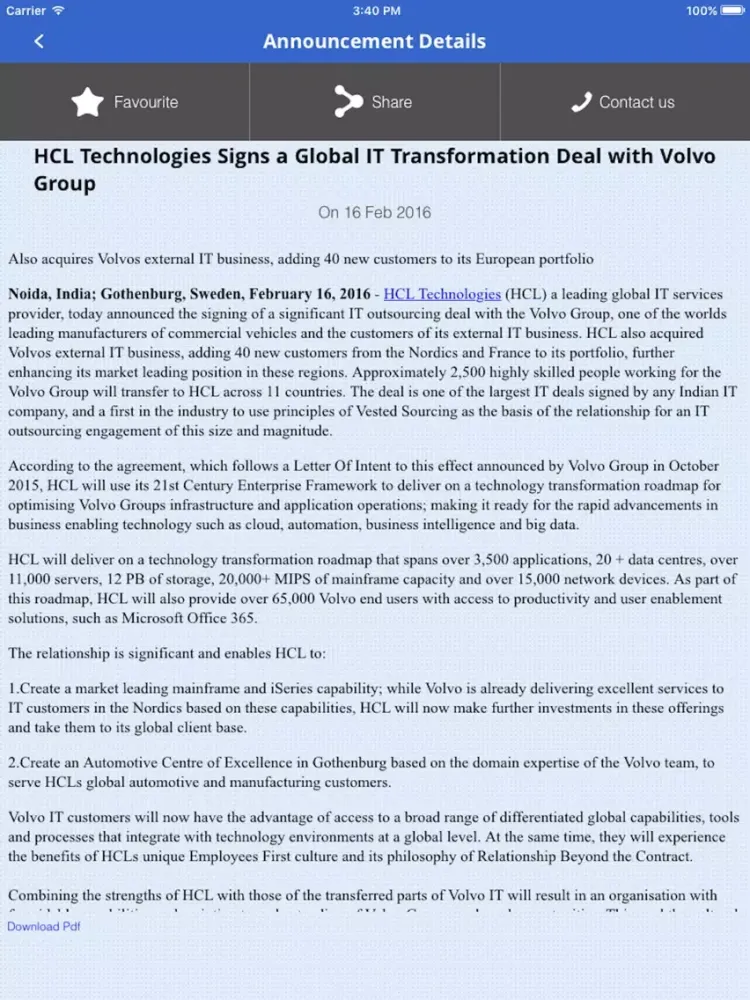 HCL News iPad 应用截图