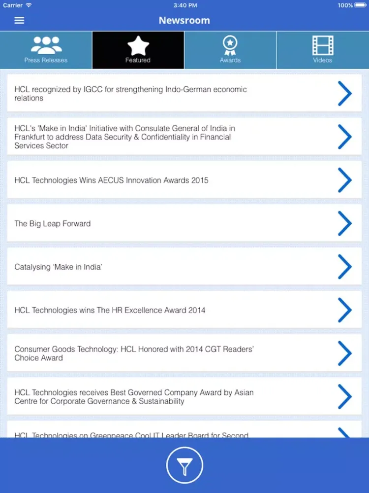 HCL News iPad 应用截图