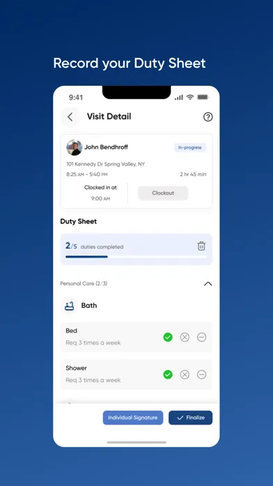 Zrzuty ekranu HCM Caregiver Connect