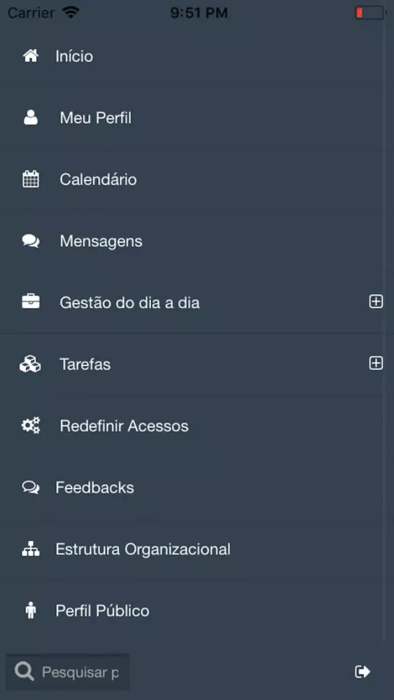 Tangkapan layar HMCG - Portal do colaborador