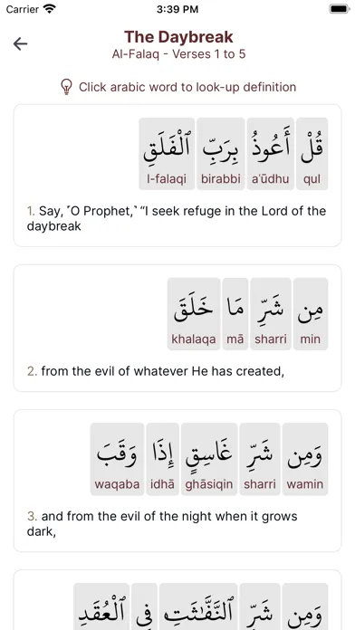 Tangkapan skrin The Clear Quran