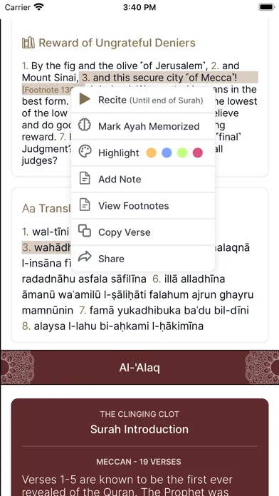 Tangkapan skrin The Clear Quran