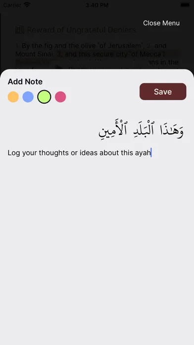 Tangkapan skrin The Clear Quran