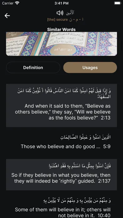 Tangkapan skrin The Clear Quran