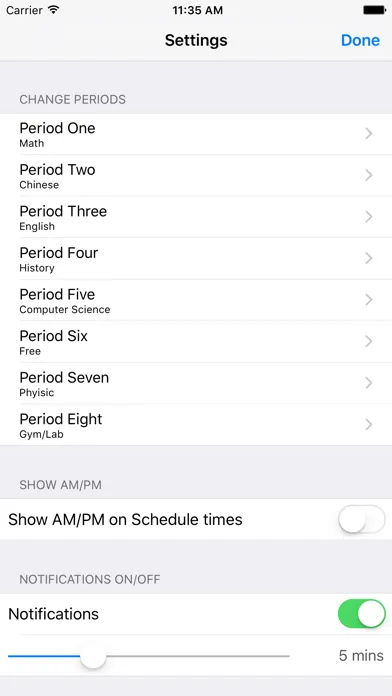Screenshot di MHS Schedule