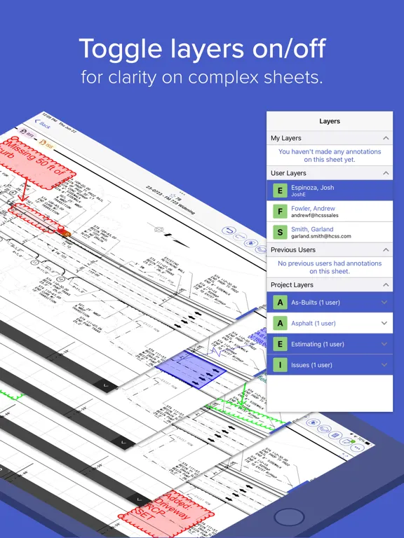 HCSS Plans: Revision control iPad  Screenshots