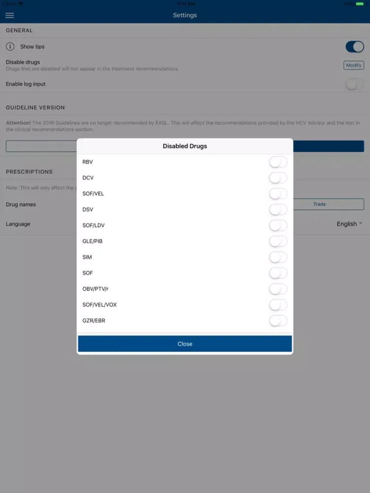 صور EASL HCV Advisor iPad 