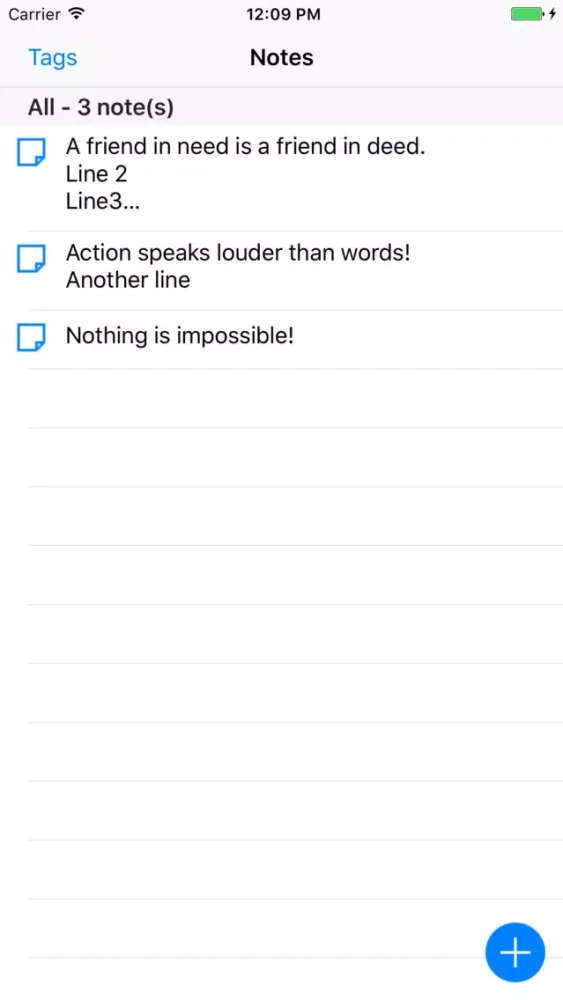 Zrzuty ekranu Notes - Notes with tags