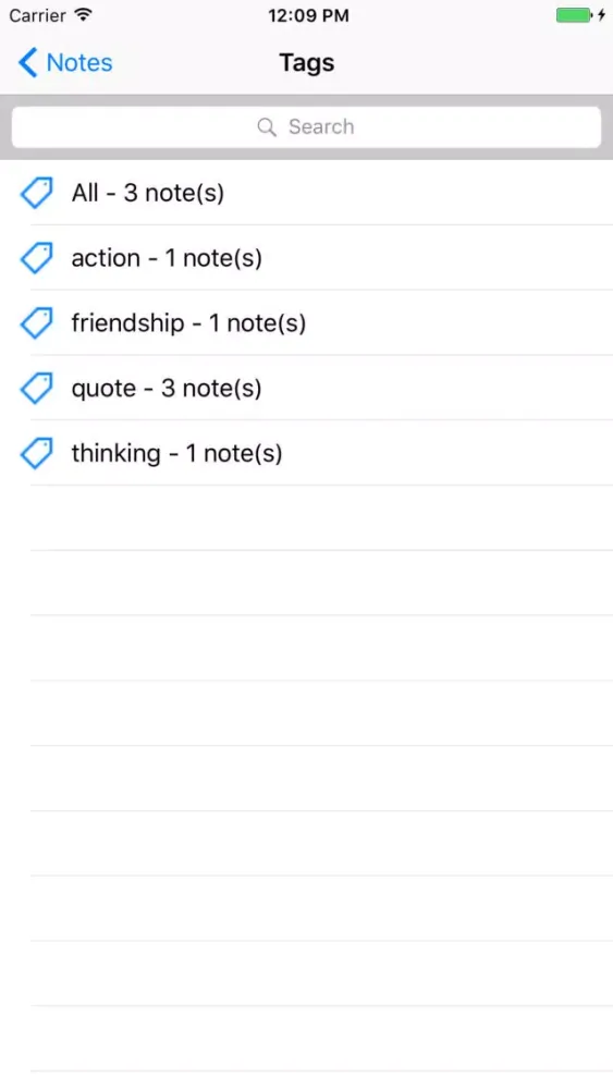 Zrzuty ekranu Notes - Notes with tags