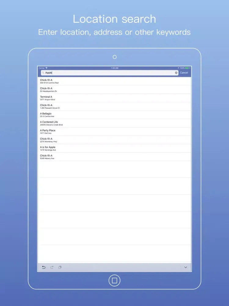 Captures d'écran de Location Query iPad 