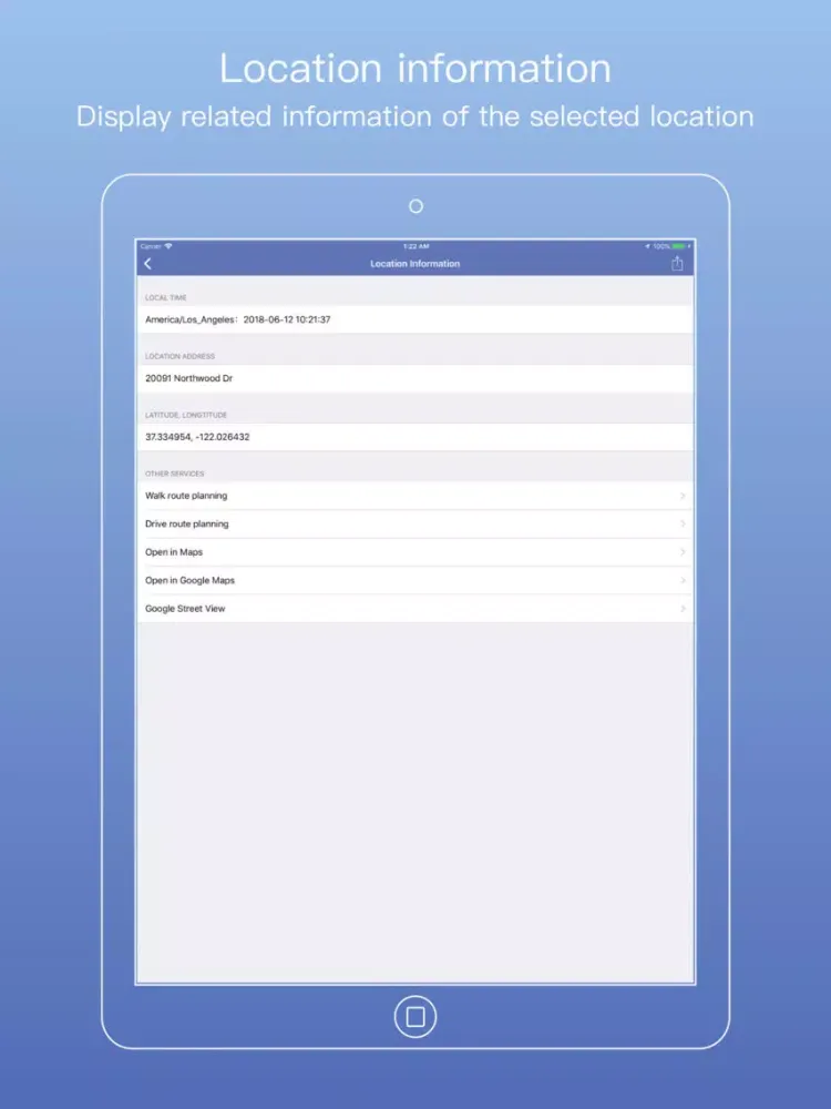 Captures d'écran de Location Query iPad 