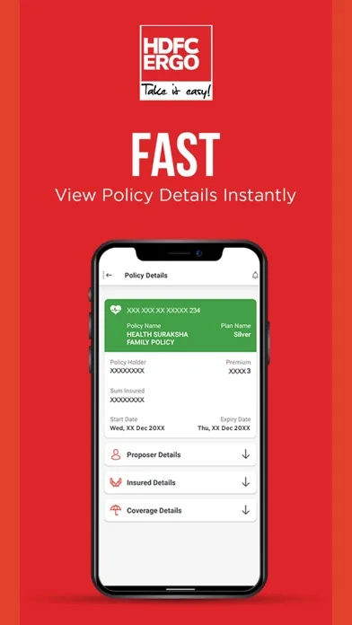 HDFC ERGO Insurance App स्क्रीनशॉट