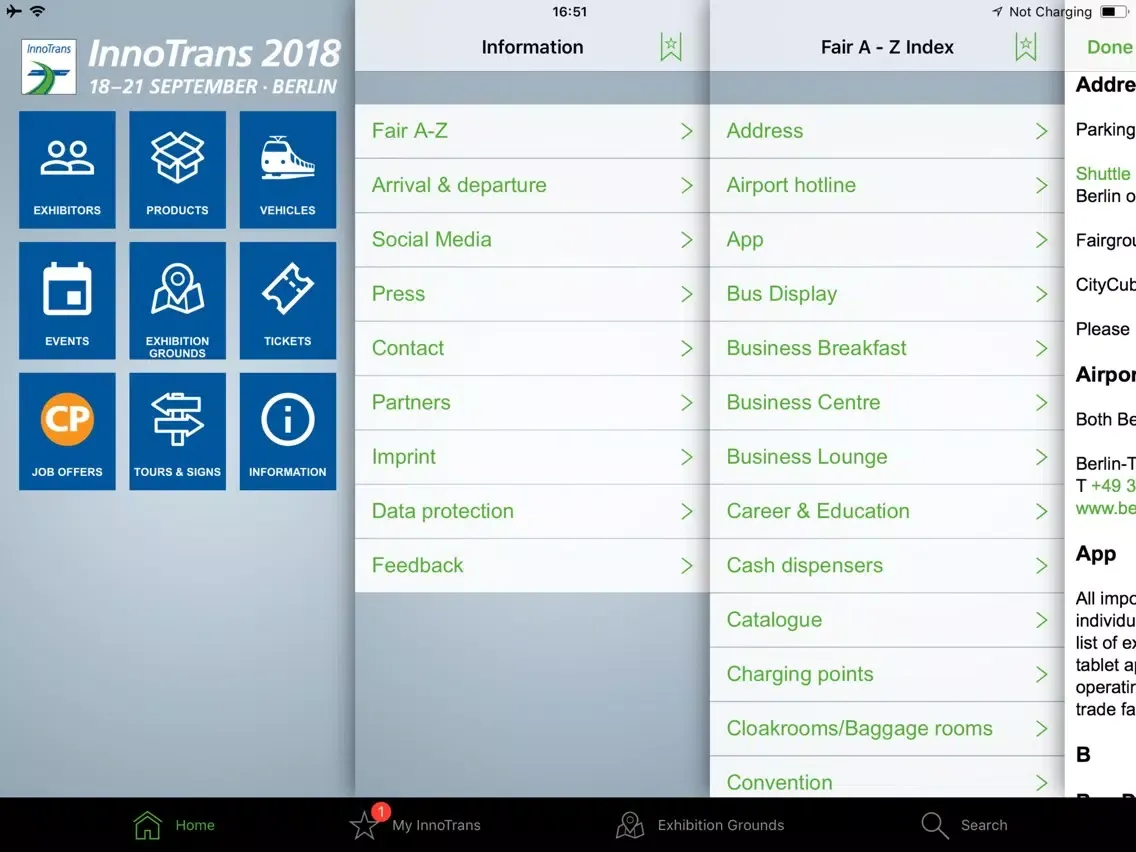ภาพหน้าจอของ InnoTrans iPad 