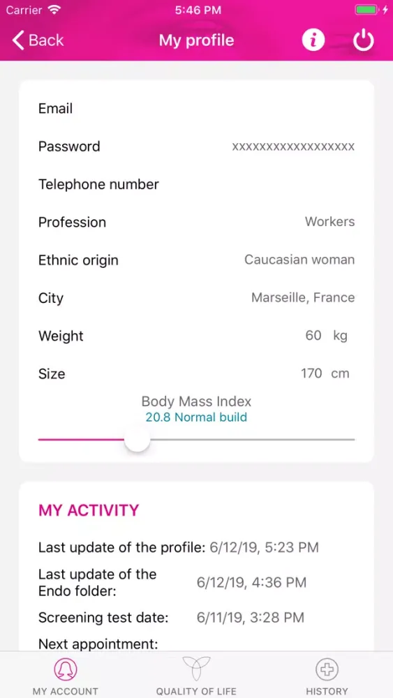 Скриншоты MyEndoApp