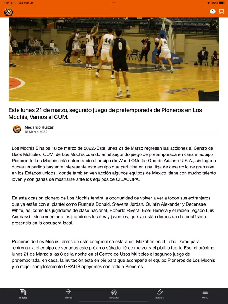 Screenshot di Pioneros LM iPad 
