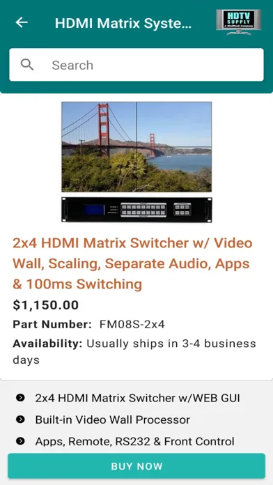 Capturas de pantalla de HDTV Supply Catalog