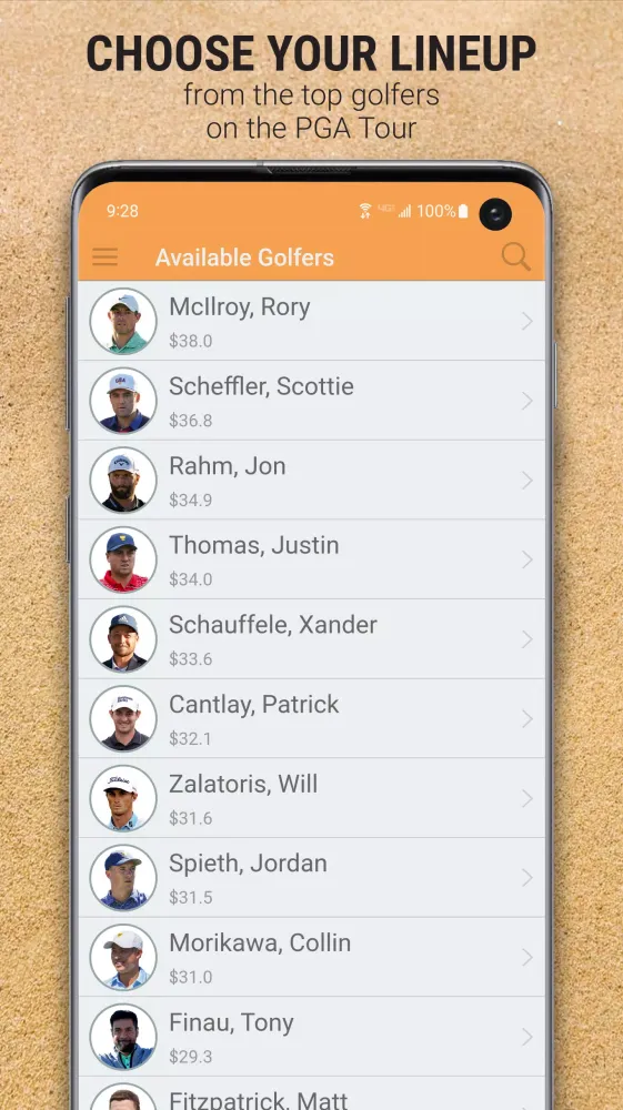 Capturas de pantalla de H2H Fantasy Golf