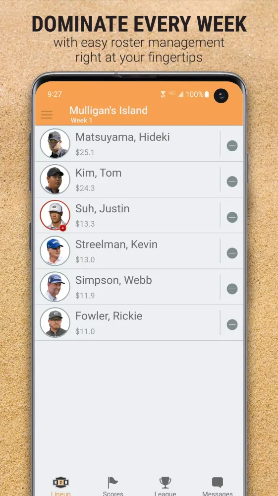 Capturas de pantalla de H2H Fantasy Golf
