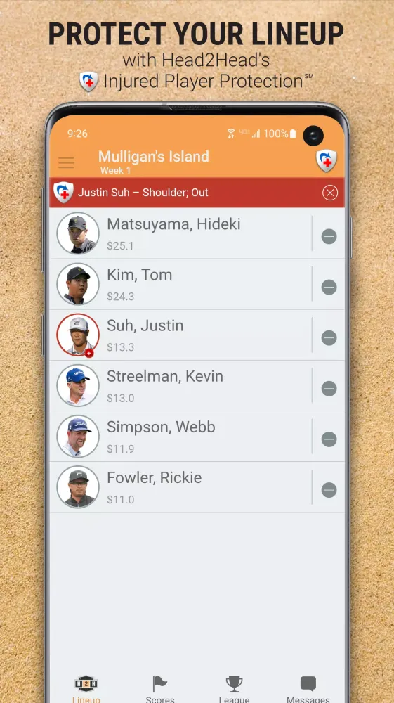 Capturas de pantalla de H2H Fantasy Golf