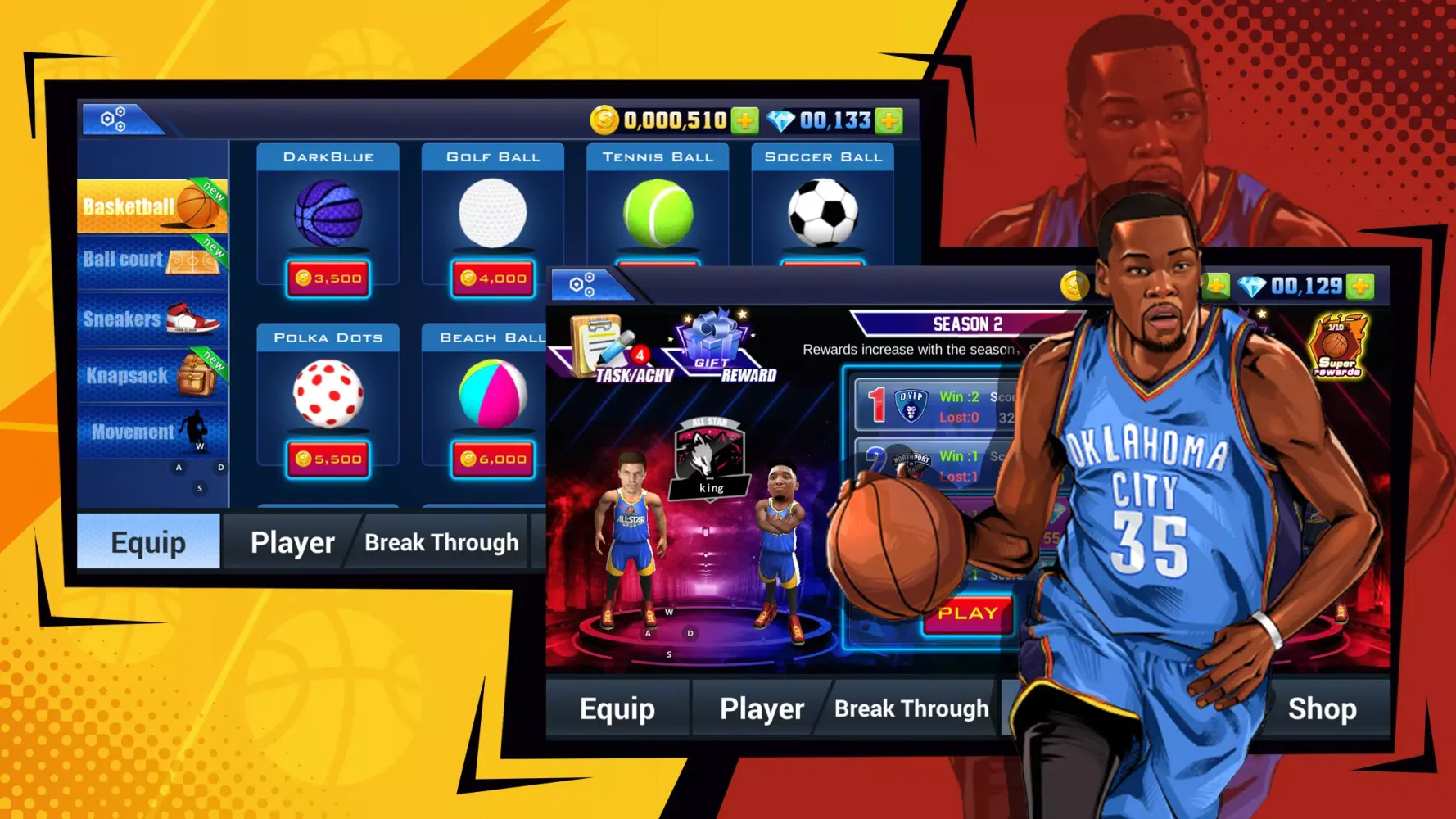 Capturas de pantalla de 2 VS 2 Basketball Sports