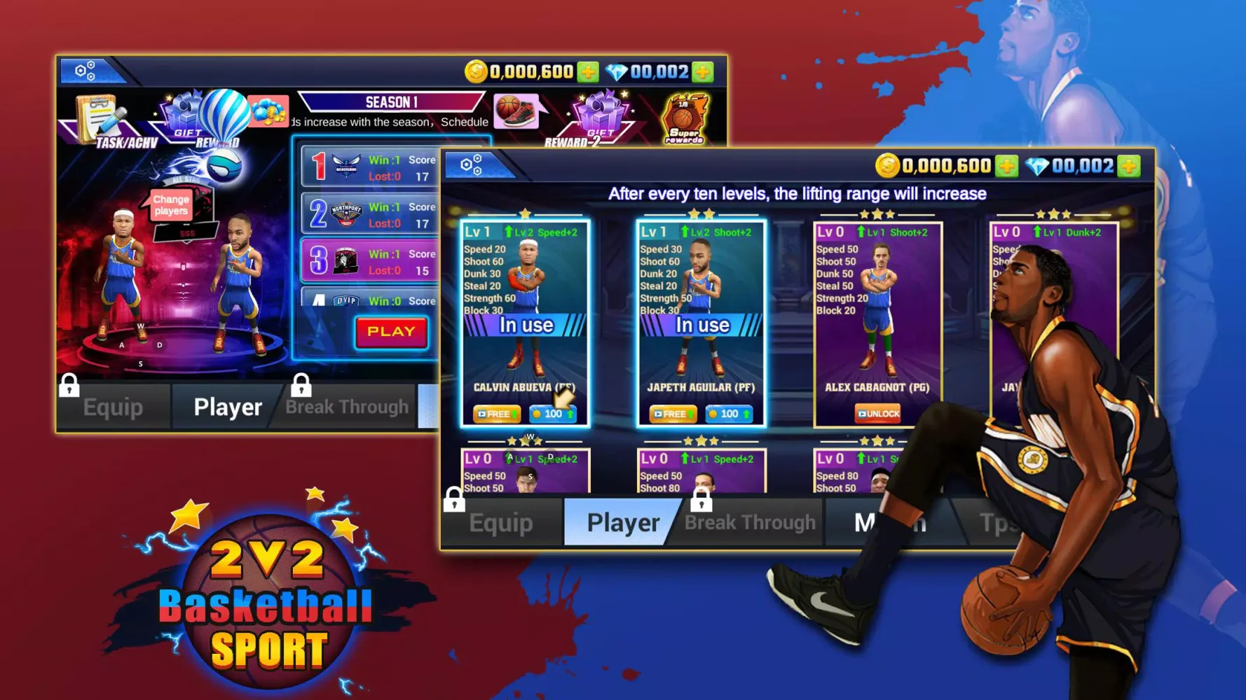 Capturas de pantalla de 2 VS 2 Basketball Sports