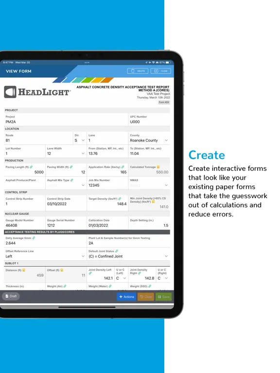 HeadLight Smartforms iPad  سکرین شاٹس