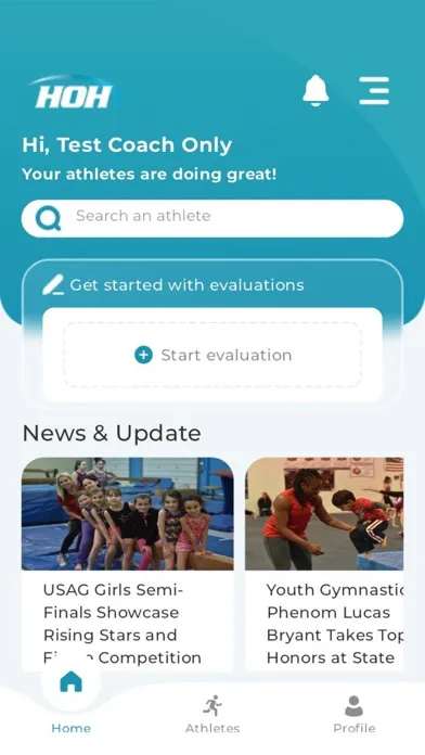 Tangkapan skrin HOH - Athlete Progress Tracker