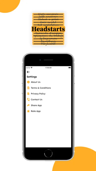 Zrzuty ekranu Headstarts App