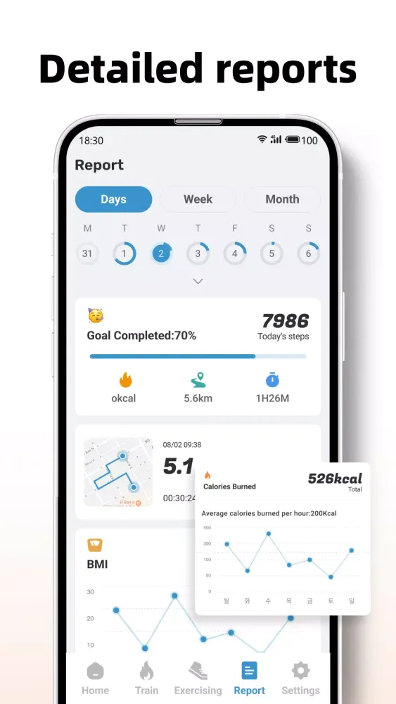 Zrzuty ekranu Step Counter - Pedometer & BMI