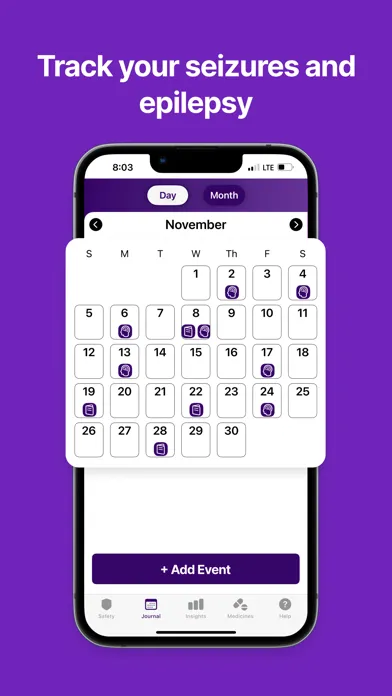 Epipal: Seizure Alerts & Log Screenshots