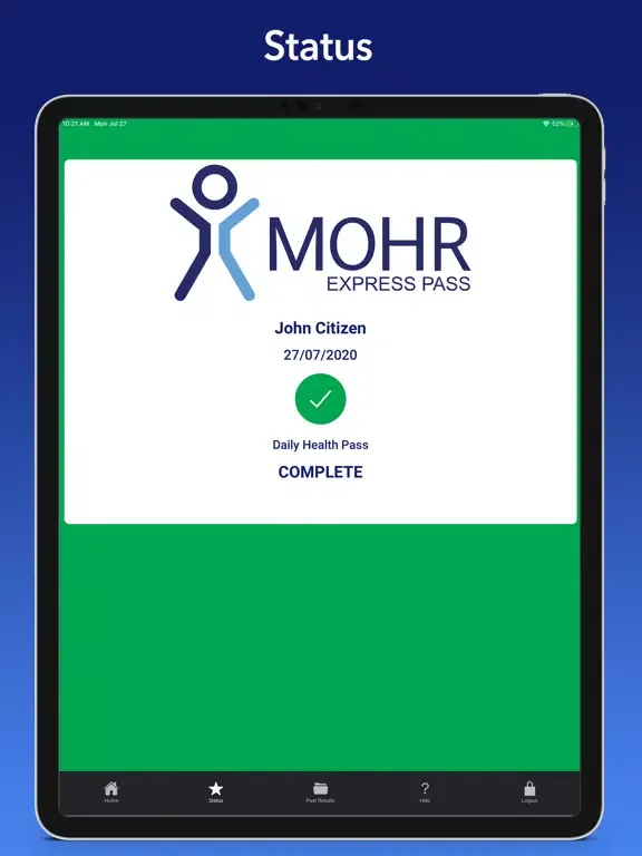 صور MOHR - Express Health Pass iPad 