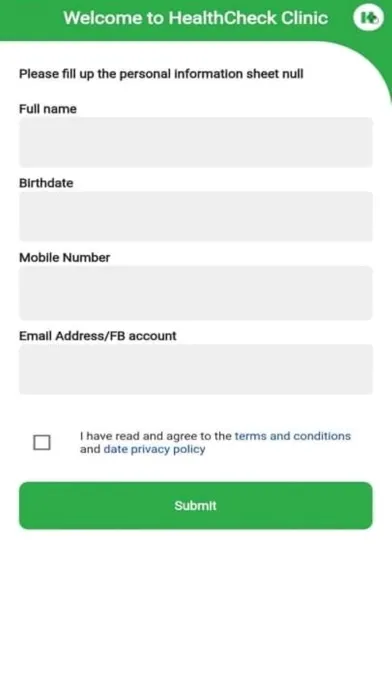 HealthCheck Clinic Screenshots