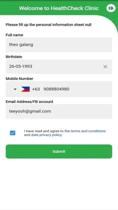 HealthCheck Clinic Screenshots