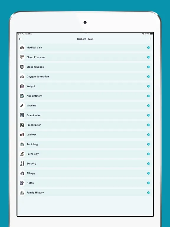 HealthDiary: Medical History iPad  Screenshots