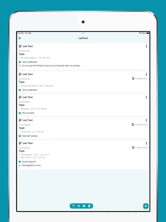 HealthDiary: Medical History iPad  Screenshots