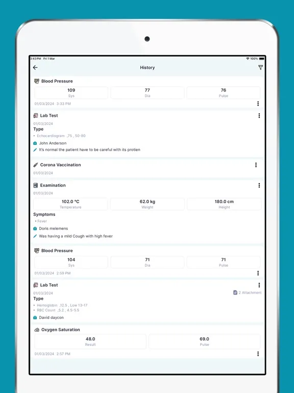 HealthDiary: Medical History iPad  Screenshots