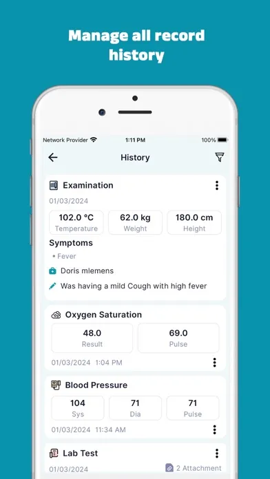 HealthDiary: Medical History Screenshots