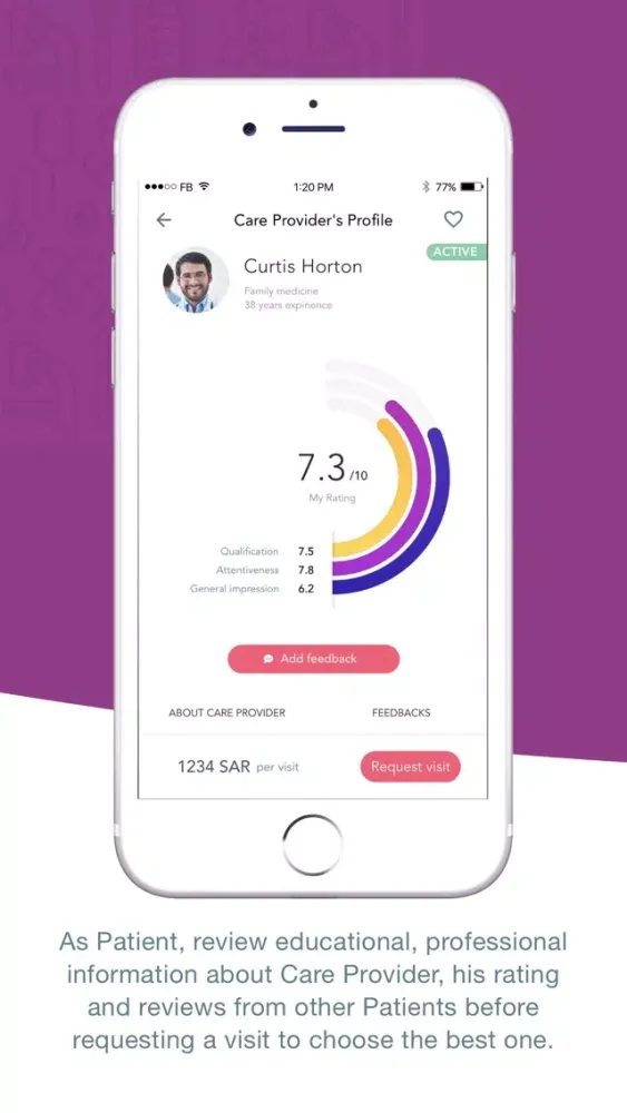 Capturas de tela do Health Dimension