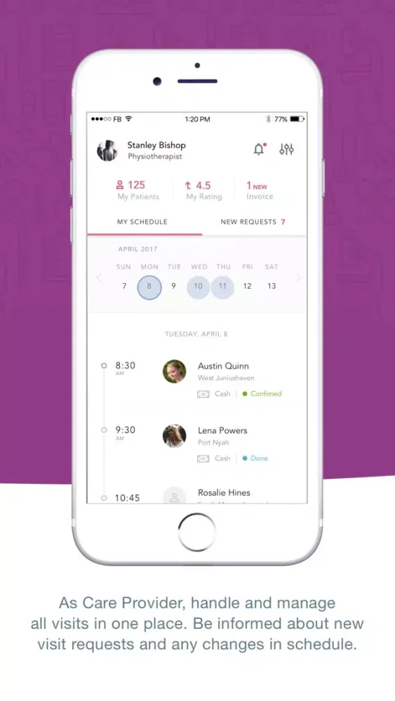 Capturas de tela do Health Dimension