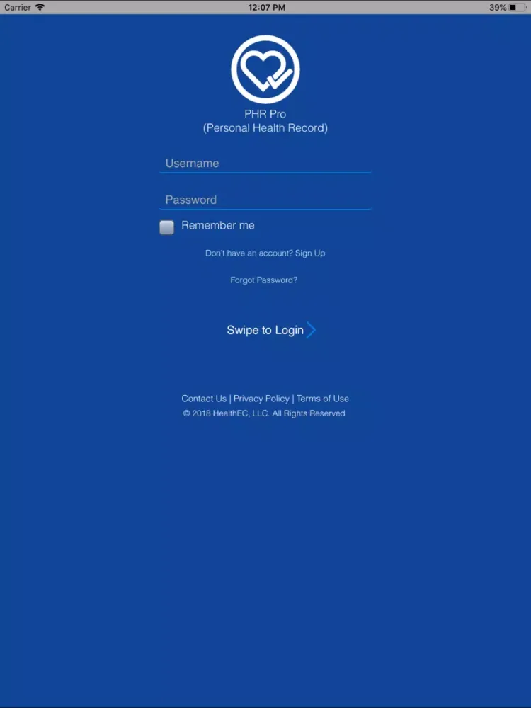 Eunic-ePHR iPad  Screenshots