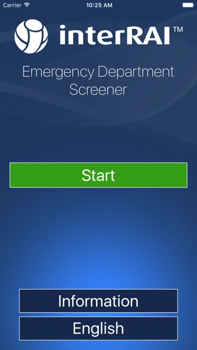 Ảnh chụp màn hình của interRAI ED Screener