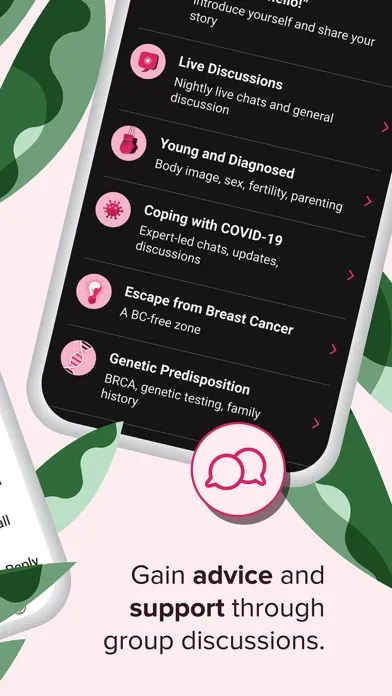 Capturas de pantalla de Bezzy Breast Cancer