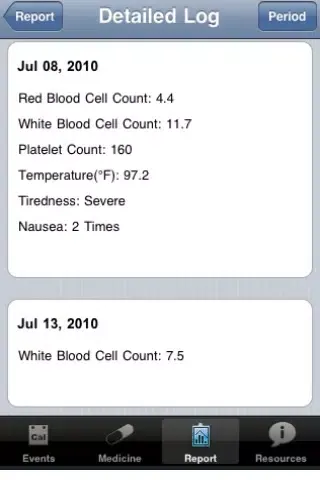 Chemo Calendar Screenshots