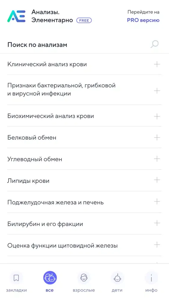 Анализы. Элементарно स्क्रीनशॉट
